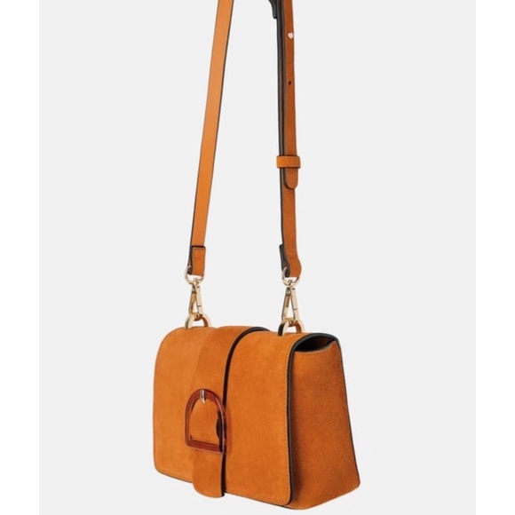 Zara Handbags - New Zara orange suede crossbody handbag strap